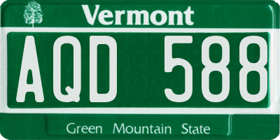 VT license plate AQD588