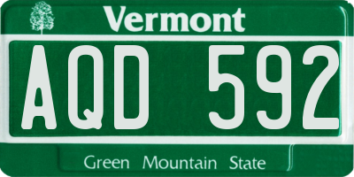 VT license plate AQD592