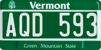 VT license plate AQD593
