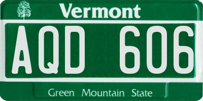 VT license plate AQD606