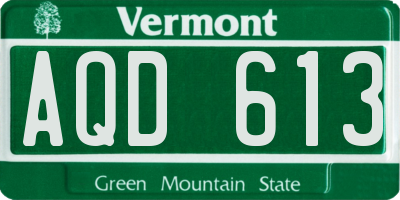 VT license plate AQD613