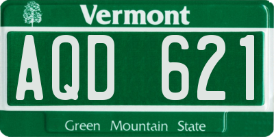 VT license plate AQD621