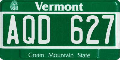 VT license plate AQD627