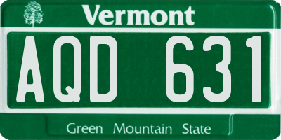 VT license plate AQD631