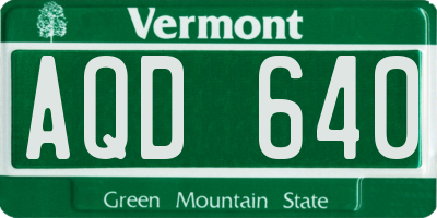 VT license plate AQD640