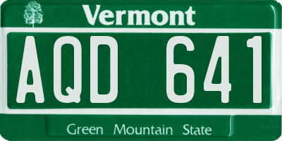 VT license plate AQD641