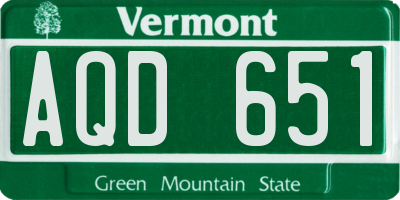 VT license plate AQD651