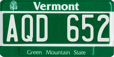 VT license plate AQD652