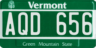 VT license plate AQD656