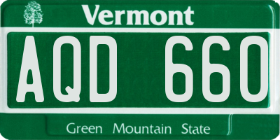 VT license plate AQD660