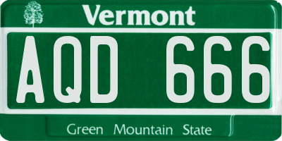 VT license plate AQD666