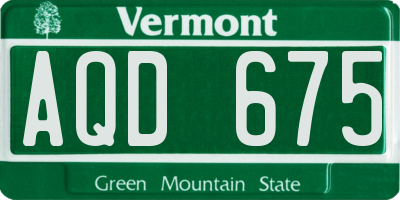 VT license plate AQD675