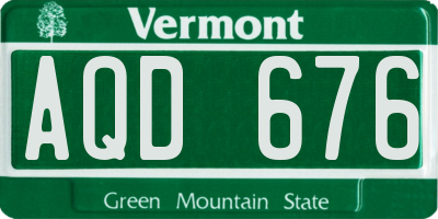 VT license plate AQD676