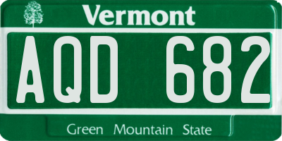 VT license plate AQD682