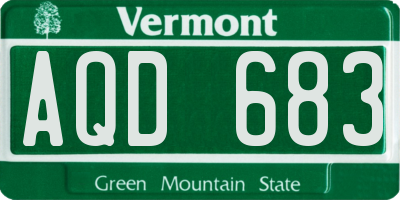 VT license plate AQD683