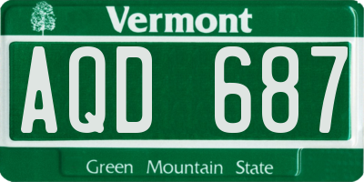 VT license plate AQD687