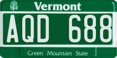 VT license plate AQD688