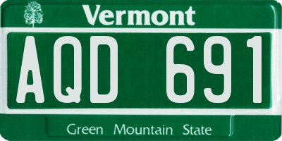 VT license plate AQD691