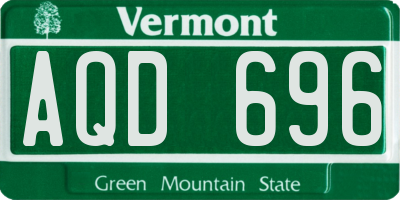 VT license plate AQD696