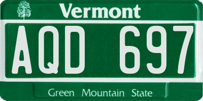 VT license plate AQD697