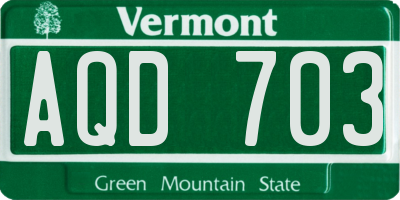VT license plate AQD703