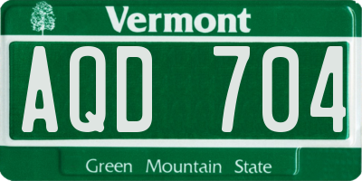 VT license plate AQD704