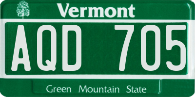 VT license plate AQD705