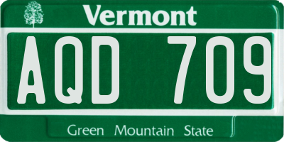 VT license plate AQD709