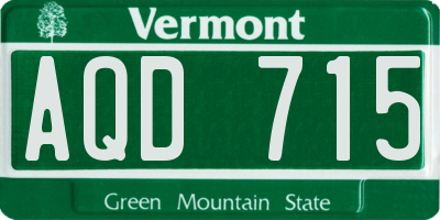 VT license plate AQD715