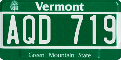 VT license plate AQD719