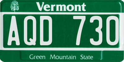 VT license plate AQD730