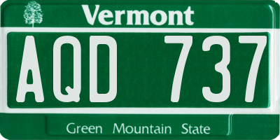 VT license plate AQD737