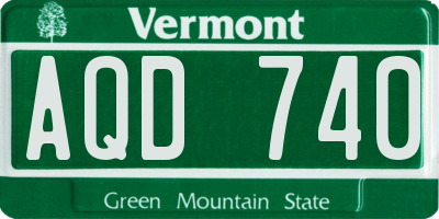 VT license plate AQD740
