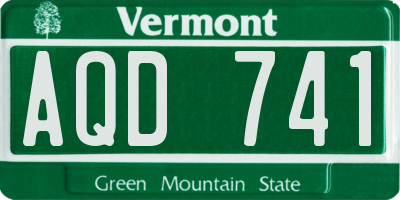 VT license plate AQD741