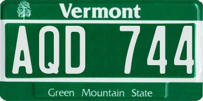 VT license plate AQD744