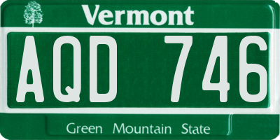 VT license plate AQD746