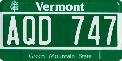 VT license plate AQD747