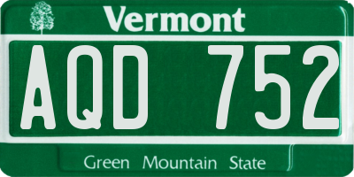 VT license plate AQD752