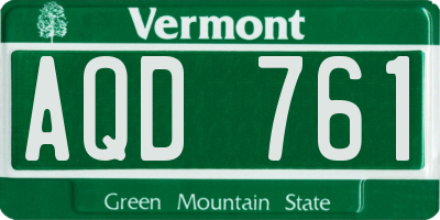VT license plate AQD761
