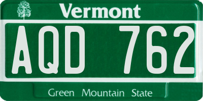 VT license plate AQD762