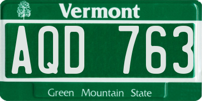 VT license plate AQD763