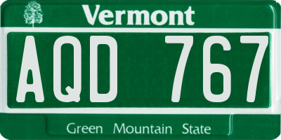 VT license plate AQD767