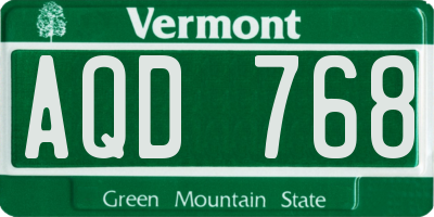VT license plate AQD768