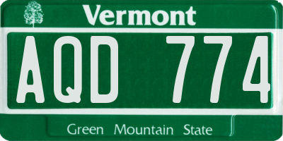 VT license plate AQD774