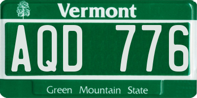 VT license plate AQD776
