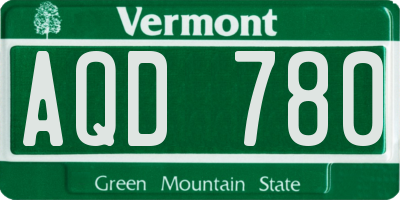 VT license plate AQD780