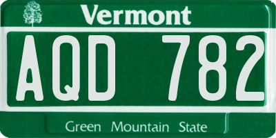VT license plate AQD782