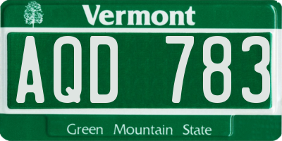 VT license plate AQD783
