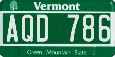 VT license plate AQD786
