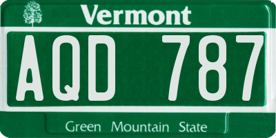 VT license plate AQD787